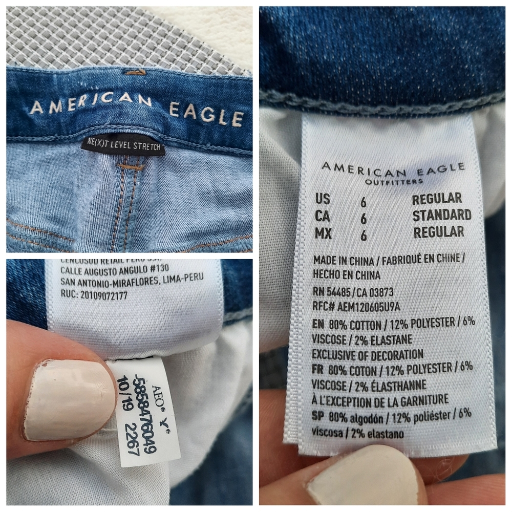 AEO American Eagle Curvy Hi Rise Jegging Distressed Skinny Jeans 6 Regular - Picture 10 of 11